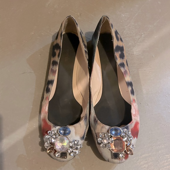 Nine West Floral Flats with Crystal Size 8.5 - Picture 1 of 2